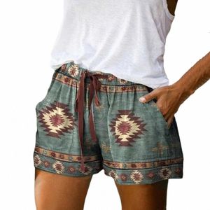 Shorts de praia chiques, cintura alta, absorção de suor, secagem rápida, casual, com cordão, feminino, 966X #