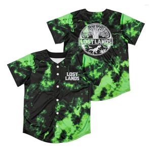 Herren T-Shirts EXCISION Lost Lands Baseball Jersey Tops Tie Dye V-Ausschnitt Kurzarm T-Shirt Männer Frauen Streetwear Hip Hop Kleidung