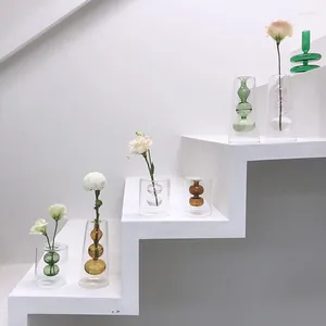 Vaser Flower Vase för bordsdekoration vardagsrum Dekorativ modern bordsskiva terrariumglasbehållare