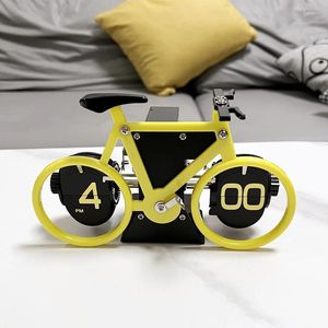 Table Clocks Modern Flip Clock Bicycle Shaped For Home Bedroom Dormitory Living Room Office Desktop Decoration Retro Style Big Number