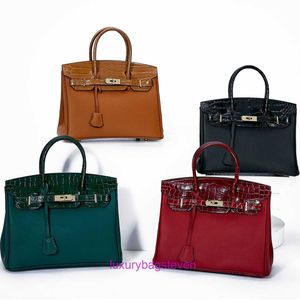 Hremms Birkks Designer Tygväskor till försäljning Versatil Top Layer Cow Leather Bag 2024 Ny stor kapacitet Womens Handbag Fashion Shoulder med riktig logotyp