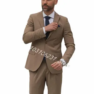 Męskie garnitury Blazer spodnie męskie dżentelmen Dostosowany dwuczęściowy Tuxedos Męski kostium ślubny Homme Blazer Pants N4f6#