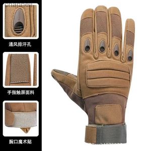 Tactical Gloves 2pcs Men Touch Screen Outdoor Mountaineering Cycling Anti-wear Anti-knife YQ240328