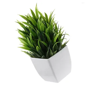 Flores decorativas vegetação decoração artificial vaso de plantas prateleiras do banheiro para decorar plantas falsas emulado mini pequeno escritório