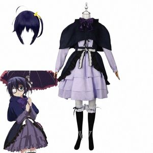 Anime Love Chunibyo Andere Delusis Takani Rikka Cosplay Kostüm Lolita Maid Lila Dr Bow Cloak Halen Mädchen Uniform q4kj #