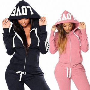 Fi Women Track Suits Sports Wear 조깅 정장 후드+스웨트 턴트 슈트 39WO#