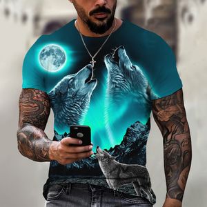 2024 Wolf T Shirt do męskiego nadruku dla zwierząt Krótki rękaw Top 3D Casual Street Man's T-shirt Oversize Tee Shirt Men Vintage Clothing001