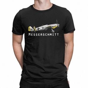 engraçado Merschmitt BF 109 T-Shirt para Homens Cott Camisetas Avião de Combate WW2 Guerra Piloto Avião Avião Tees 4XL 5XL Roupas 089l #
