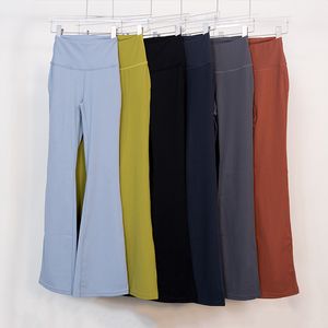 LL Pantaloni da yoga classici a zampa d'elefante Pantaloni sportivi da donna Pantaloni aderenti a vita alta Pantaloni a zampa d'elefante da fitness