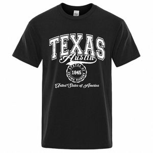 Texas Austin Stati Uniti d'America Tshirt Uomo Donna T-shirt Hip Hop T-shirt traspirante T-shirt casual 100% Cott Top K4v6 #