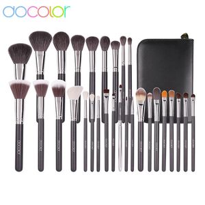 Docolor Makeup brushes set 29pcs Professional Natural hair Foundation Powder Contour Eyeshadow make up brushes with PU Leather 240313