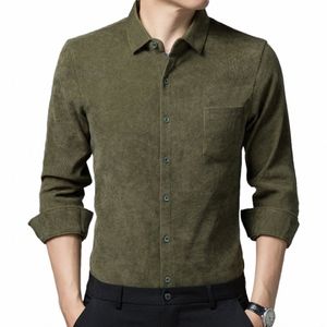 2022 Marka katı kadife cep erkek gömlek erkekler için giyim fi lg kollu gömlek lüks dr sıradan kıyafetler 9047 a2cv#