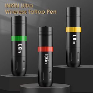 Inkin Ultra Wireless Cartridge Tattoo Pen Machine 1500mAh Kapacitet LED Display Power Grip Supply för patron Tatueringsnålar 240315