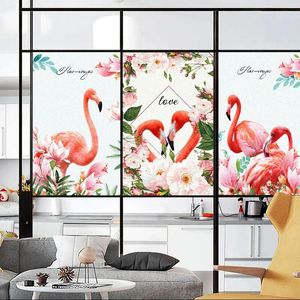 Window Stickers Privacy Windows Film Dekorativt Famingo Glass Inget lim Static Cling Frosted For Home