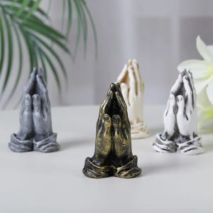 Esculturas Cristo Abençoe Obrigado Mão Religião Ocidental Resina Artesanato Yoga Estúdio Oração Deusa Anjo Decoração de Casa Figura Estátua Ornamentos