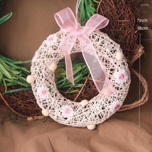 Party Decoration Rattan Hollow Out Wreath For Wood Flowers Ornament Wedding White Festival Home Craft Diy Wall Decor D7 