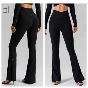 AL-158 Womens Flared Pants Lady Sports yoga Pants Exercise Fitness Wear Girls Running Leggings Gym Slim Fit Body Pant