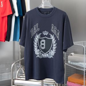 maglietta di design da uomo di marca di lusso maglietta lavata polo girocollo stampato stile polare abbigliamento estivo con t-shirt BA in puro cotone da strada per uomo donna BA851217