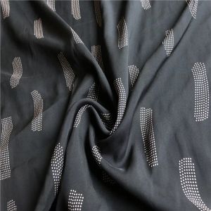 Fabric 1 meter 100% Mulberry Silk 14 momme Thin Type Chiffon Silk Dress Fabric Black Printed 110cm 44" wide by the yard JJ340