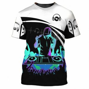 Fi DJ Camicia T-shirt da uomo Stampa 3D Cott Disco Manica corta Tees Abbigliamento da uomo Party Top O Collo Cool Punk Streetwear l6Gx #