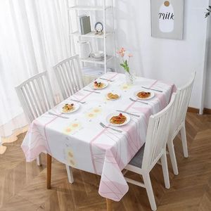 Table Cloth Waterproof Fabrics Oil Resistant And Laundry -free Ponds Made Of Red Rectangular Fabric Tablecloth Mat On The