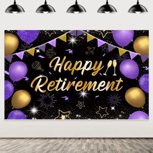 Party Decoration Glitter Grattis Pensionera POGRAPHY BACKDROP FÖR KVINDEDECORATIONS Happy Pensionerad