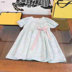 Brand girls dresses designer kids clothes Letter Jacquard Ribbon baby skirt child frock Size 100-160 CM Princess dress 24Mar