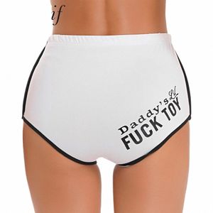Mulheres Sexy Booty Shorts Cintura Alta Casual Esportes Yoga Workout Hot Pants Clubwear Carta Impressa Bunda Push Up Leggings Plus Size c5eK #