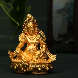 Sculture 8 cm Piccola Tasca Efficace Lega di Rame Buddista Oro Giallo Tsanbala/Jambhala Statua di Buddha Casa/Ufficio Decorazione Mettere