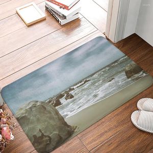 Carpets Gray Beach Carpet Bathroom Entrance Doormat Bath Indoor Floor Rugs Absorbent Mat Anti-slip Kitchen Rug For Home Decorative