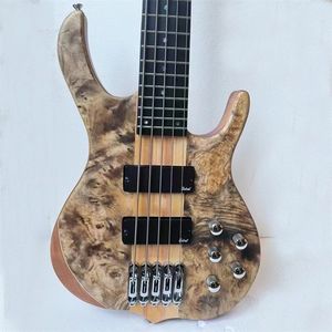 Electric Guitar Bass 5-string Nature Color Ebony Fingerboard Support Costomization Freeshippings
