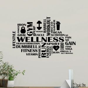 Adesivos ginásio palavra nuvem decalque da parede fitness motivação fitness adesivo de vinil decoração ginásio design fitness clube adesivos de parede citações l571