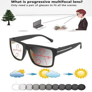 Солнцезащитные очки ручной работы, квадратные массивные цельные носовые упоры, модные похромные серые прогрессивные мультифокальные очки для чтения от 0,75 до 4