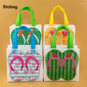 Сумки для хранения StoBag, 6 шт., нетканая сумка-тоут, тапочки с героями мультфильмов, подарочная упаковка для конфет, закусок, тканевая водонепроницаемая многоразовая сумка, сувениры для вечеринок