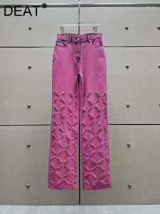 Women's Jeans Low Waist Cut Burrs Broken Holes Distressed Straight Female Cotton Pants 2024 Autumn Fashion 29L5143