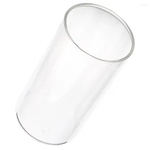 キャンドルホルダーガラスカップ柱用キャンドル用の透明なシリンダー装飾カバー風の丸い色合い