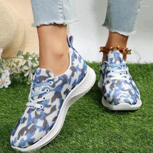 Scarpe casual Sneakers da donna Moda Punta tonda Stringata Tela Fondo spesso Walking Outdoor Comoda scarpa da tennis in mesh traspirante