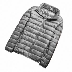 Mens Autumn Duck Down Jacket Ultralight Men Winter Coat Portable Waterproof Travel Down Parkas Fi Stand Collar Thin Outwear D9nj#