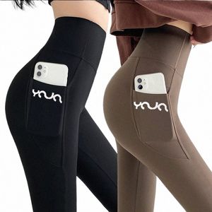 Mulheres Fitn Leggings Verão Fina Calças de Yoga Cintura Alta Elástico Ginásio Leggins com Bolso Calças Esportivas Push Up Mulher Calças M2aP #