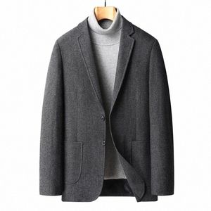2023 Nya ankomster Höst- och vintermän för Blazers Luxury 47,1%Ullmän Busin Casual Classic Solid Color Suit Jackets E5FJ#