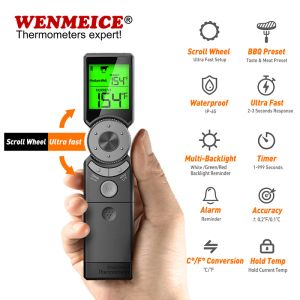 Messgeräte Wenmeice Wasserdichtes digitales Fleischthermometer Ultraschnelles, sofortiges Ablesen für Küche, Grillen, Grillen, Brauen im Freien LDT711