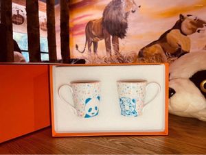 Canecas Marca H Série Equestre Zoo Caneca Conjunto Diversão Infantil Uma Duas Caixas de Presente Pacote Copos