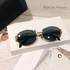 Ovale Rahmen, Männer und Frauen, tragen täglich berühmte Designer-Sonnenbrillen, Metallbeine, grüne Gläser, Designer-Sonnenbrillen im Vintage-Stil, kleine runde Rahmen