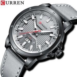 CURREN Karien 8376 Men's Business Belt Quartz Calendar Casual Large Dial Minimalist Watch
