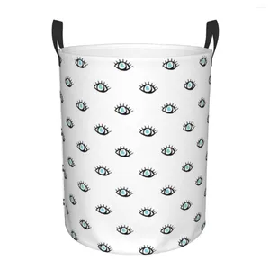 Laundry Bags Turkish Eyes On You Hamper Large Storage Basket Mediterranean Nazar Evil Eye Girls Boys Toy Organizer