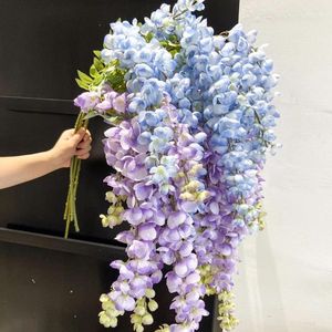 Decorative Flowers 1pcs Artificial Wisteria String Hanging Garland Outdoor Wedding Garden Arch Decoration Home Party Decor Fake Flower