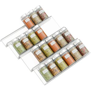 Racks 4 Tier Spice Drawer Organizer Seasoning Bottle Storage Rack Under Desk Drawer Hidden Kitchen gadgets Supplies Storage shelf