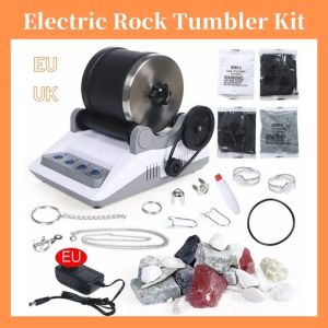 Polijsters 220V Rock Tumbler Polierer Kit DIY elektrisches Rock Tumbler Spielzeug mit rauem Edelstein-Polierkorn für Erwachsene Kinder Poliermaschine