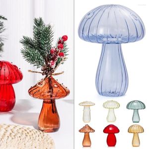 Vaser Hydroponic Flower Bottle Glass Transparent Pumpkin Mushroom Home Decoration