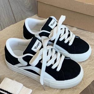 Casual Shoes Black Platform Sneakers Woman Vulcanize School Sports Flats Vintage Harajuku Korean Designer Footwear